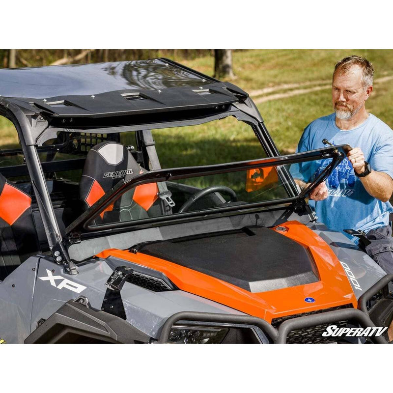 Load image into Gallery viewer, SuperATV - 2020+ Polaris General XP 1000 Flip-Down Glass Windshield