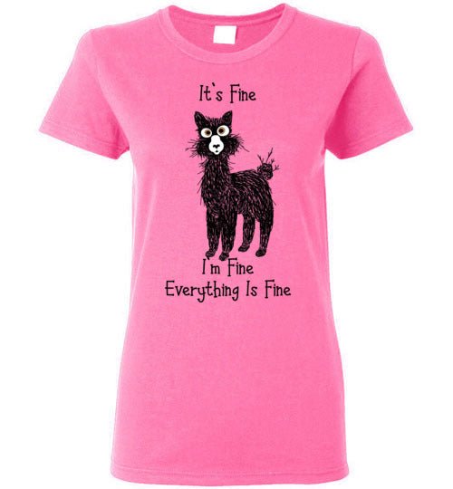 Load image into Gallery viewer, t-shirt: Alpaca I'm Fine Ladies Short-Sleeve