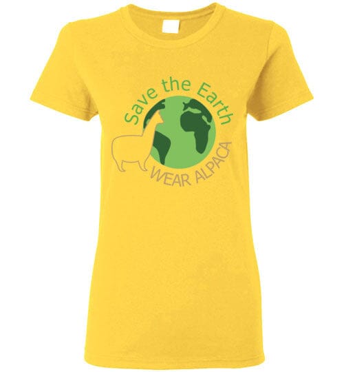 Load image into Gallery viewer, t-shirt: Save the Earth Wear Alpaca Ladies Short-Sleeve