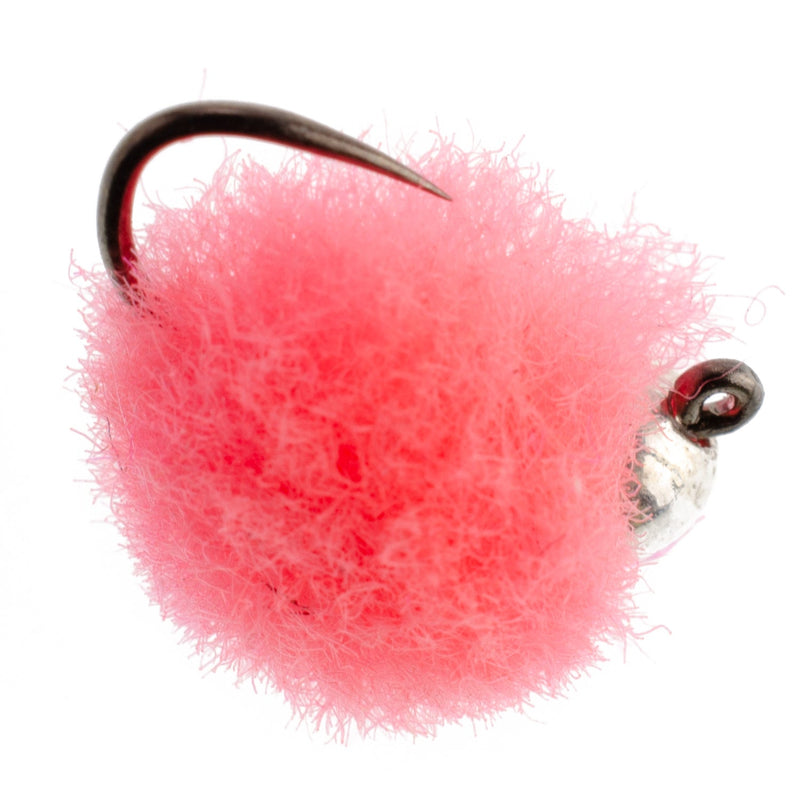 Load image into Gallery viewer, Tungsten Bead Tactical Euro Hot Pink Jig Egg Barbless Czech Nymph Fly - 6 Flies Size 16