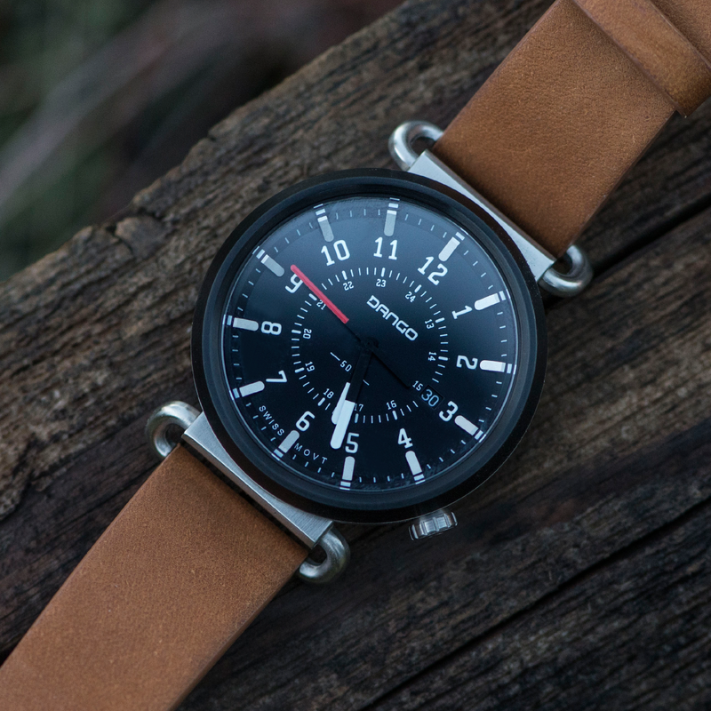 Load image into Gallery viewer, TK-01 - Trek Watch with Italian Leather Strap - Whiskey Brown