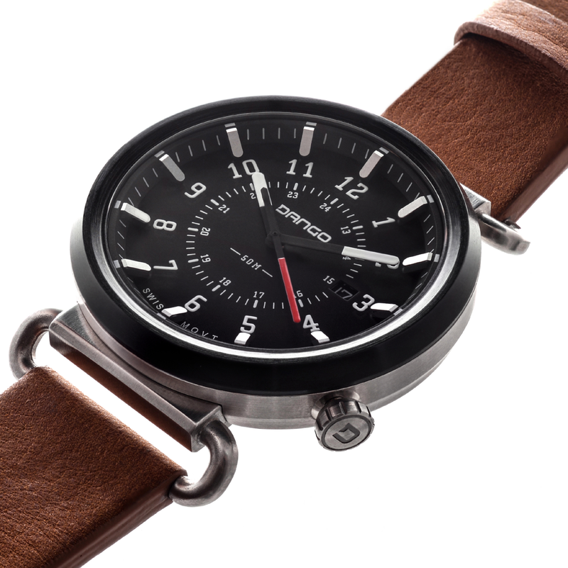 Load image into Gallery viewer, TK-01 - Trek Watch with Italian Leather Strap - Whiskey Brown