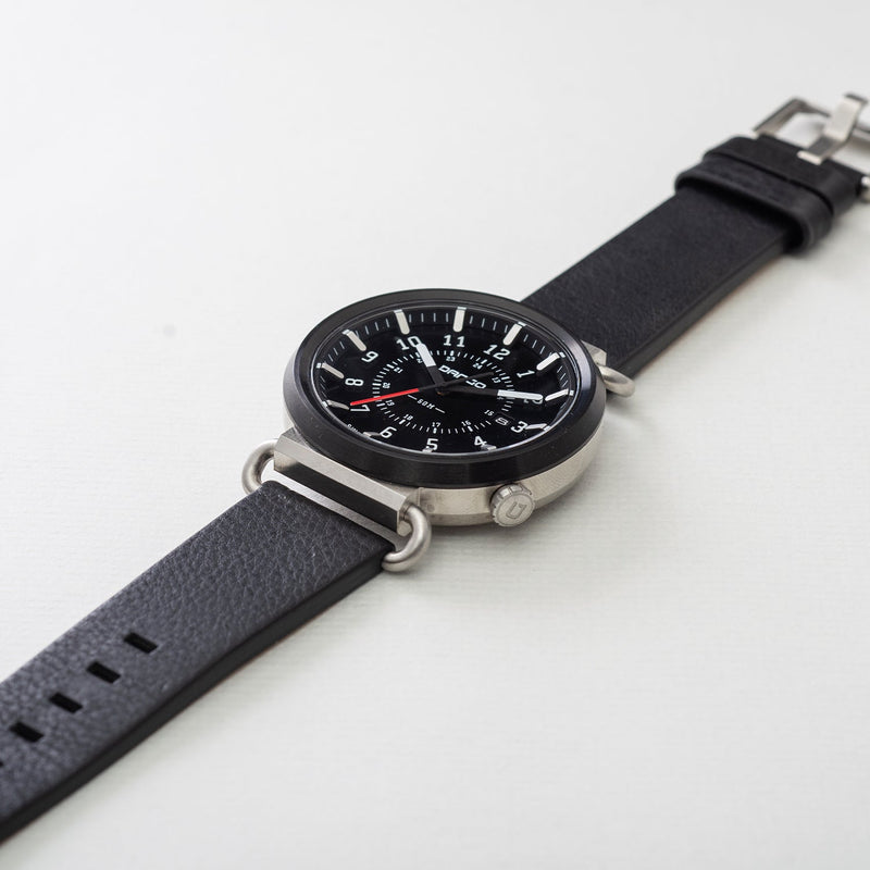 Load image into Gallery viewer, TK-01 - Trek Watch with Italian Leather Strap - Jet Black