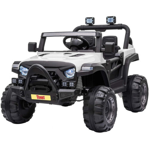 TOBBI 12V Electric Remote Control Kids Ride-On Truck in White