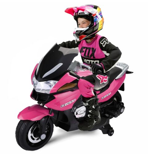 TOBBI 12V Electric Ride-On Motorcycle for Kids with Training Wheels