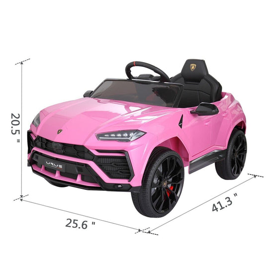 TOBBI 12V Lamborghini SUV Ride-On Car for Kids with Remote Control, MP3 Player, and Pink Color