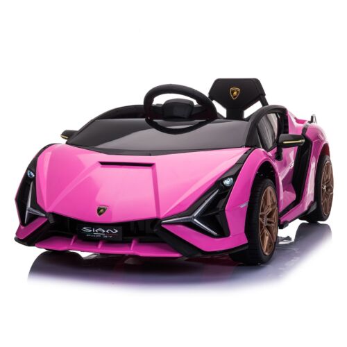 TOBBI 12V Pink Lamborghini SIAN Electric Ride-On Car for Kids with Remote Control