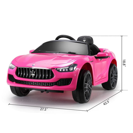 TOBBI Pink Licensed Maserati Gbili Kids Ride on Toy 12V Battery Powered Car with Remote Control