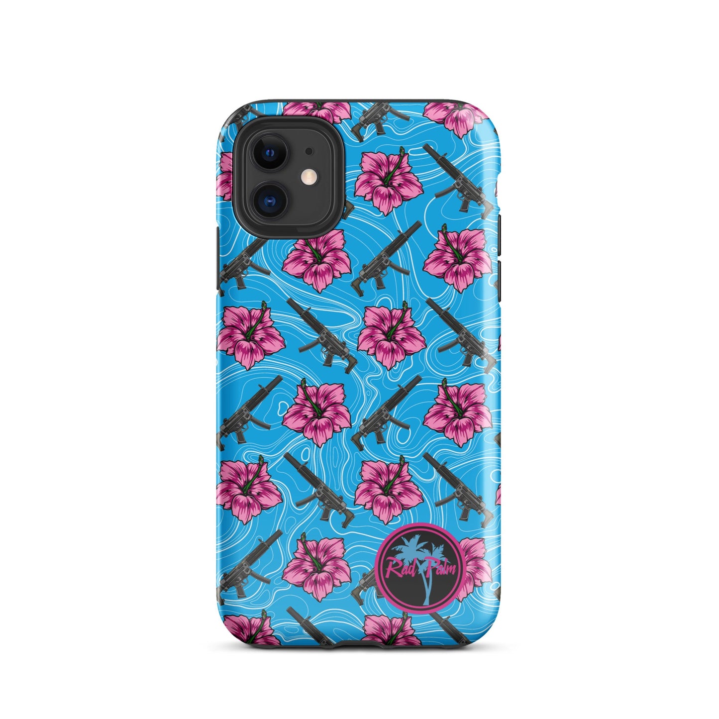 High Capacity Hibiscus Blue Tough Case for iPhone®