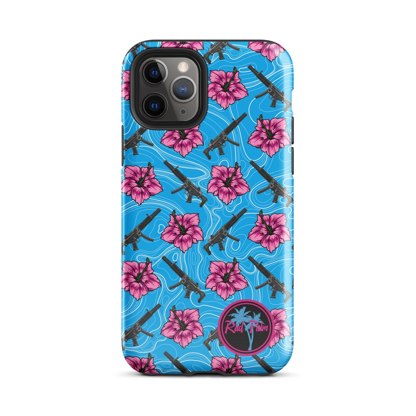 High Capacity Hibiscus Blue Tough Case for iPhone®