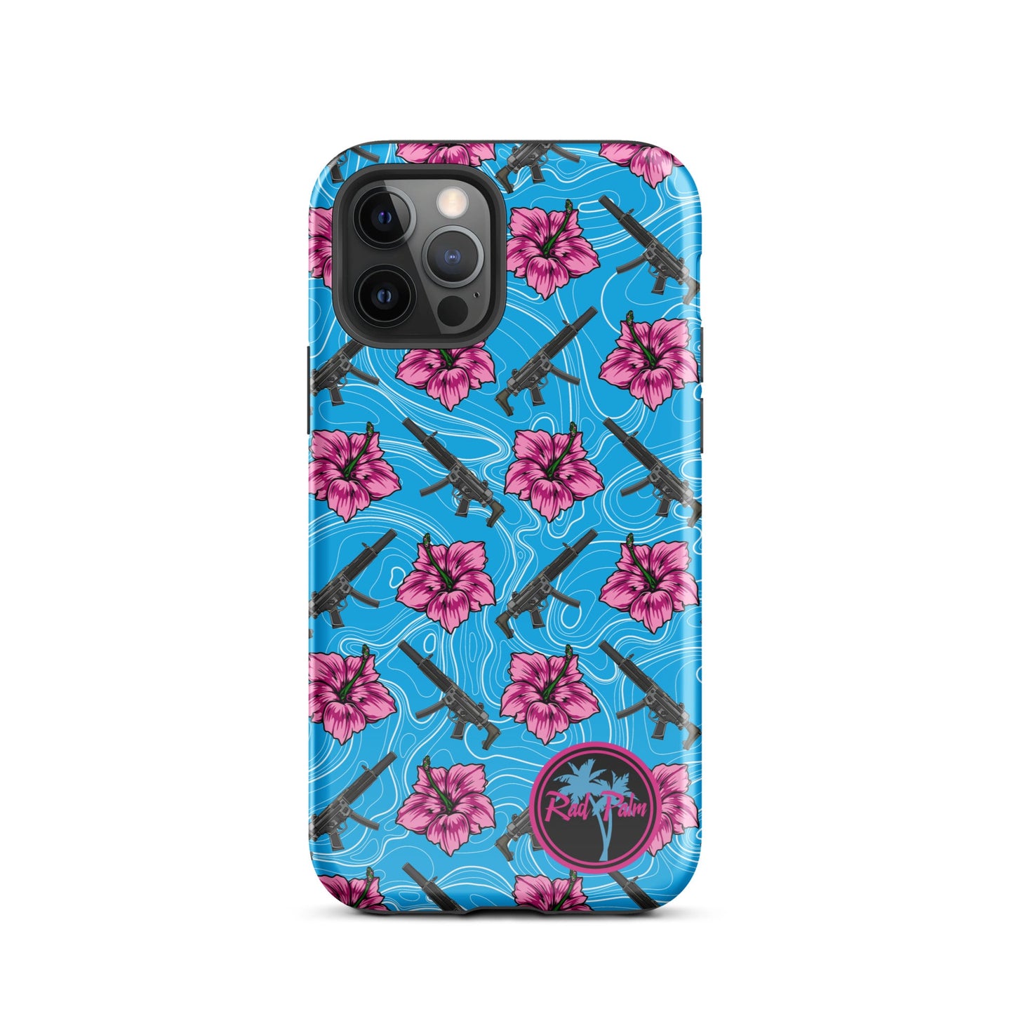 High Capacity Hibiscus Blue Tough Case for iPhone®
