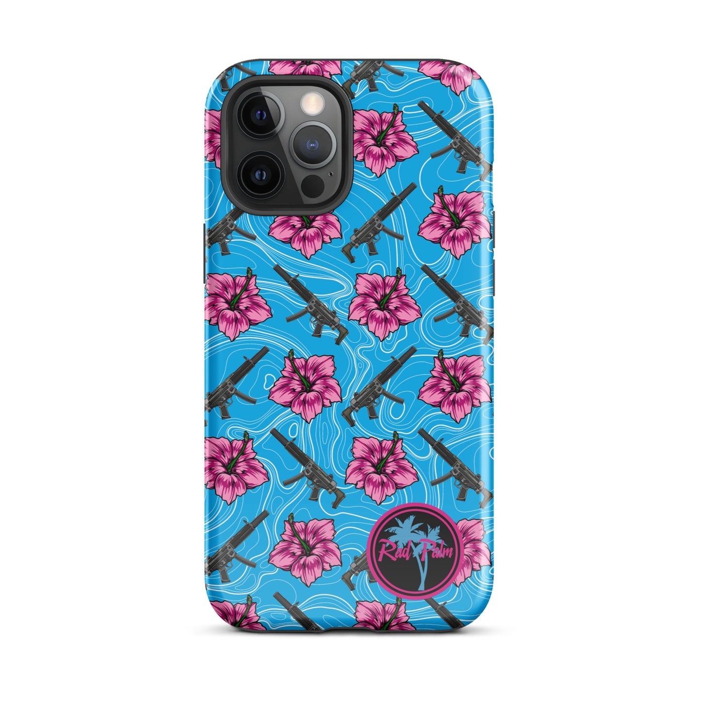 High Capacity Hibiscus Blue Tough Case for iPhone®