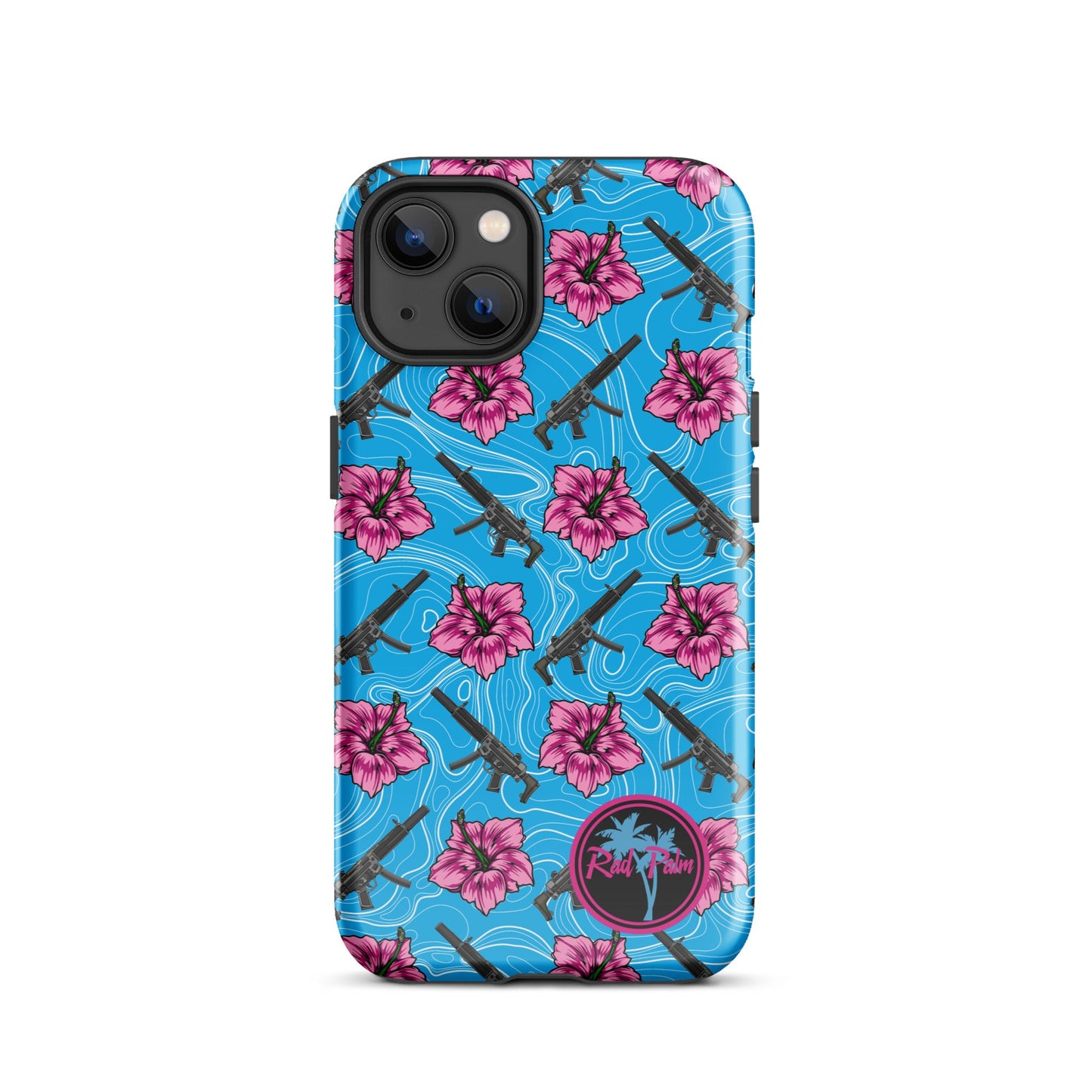 High Capacity Hibiscus Blue Tough Case for iPhone®