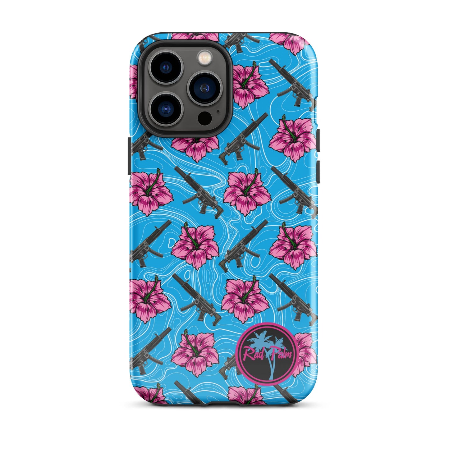 High Capacity Hibiscus Blue Tough Case for iPhone®