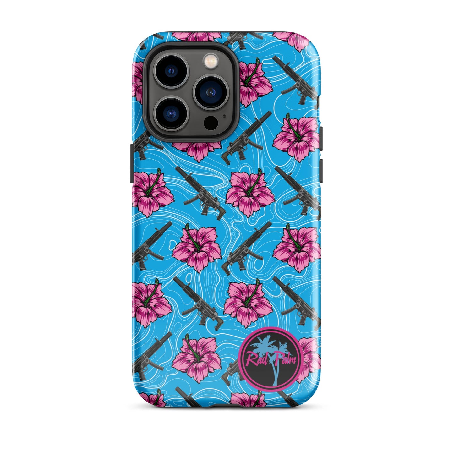 High Capacity Hibiscus Blue Tough Case for iPhone®