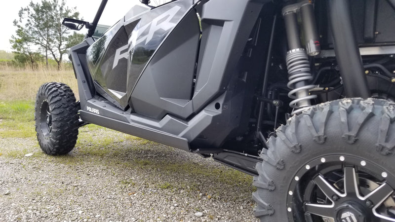 Load image into Gallery viewer, Trail Armor RZR XP Pro 4 Full Skids with Integrated Sliders or Trimmed for Extreme Kick Out Nerf Sliders