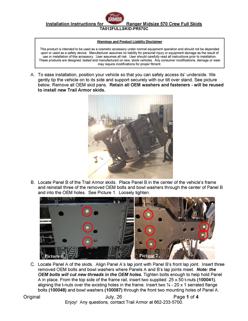 Load image into Gallery viewer, Trail Armor Ranger Midsize 570 Crew Full Skids 2014 - 2021