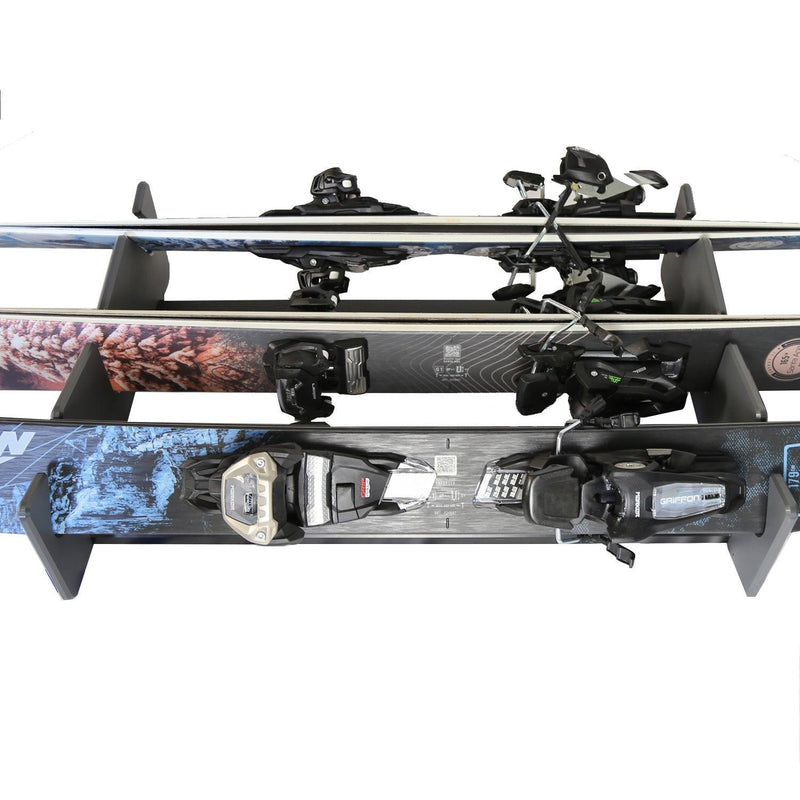 Load image into Gallery viewer, TRAPSKI LowPro 3 M Ski and Snowboard Rack Insert for Rooftop Cargo Box | High Quality Marine Grade HDPE Plastic | UV Protected | Premium Strap Included | 3 Year Warranty | Made in the USA