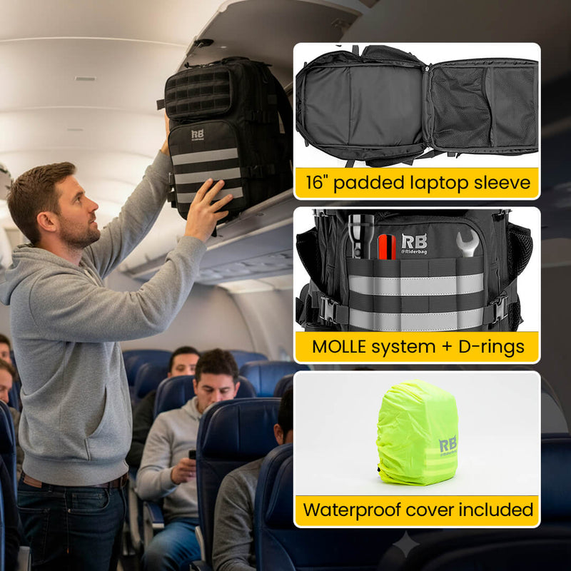 Load image into Gallery viewer, Riderbag Xtreme 30L Tactical Backpack - Black