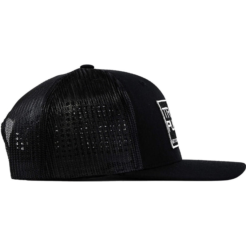 Load image into Gallery viewer, Trigger Puller Black Mid-Profile Mesh Snapback Hat
