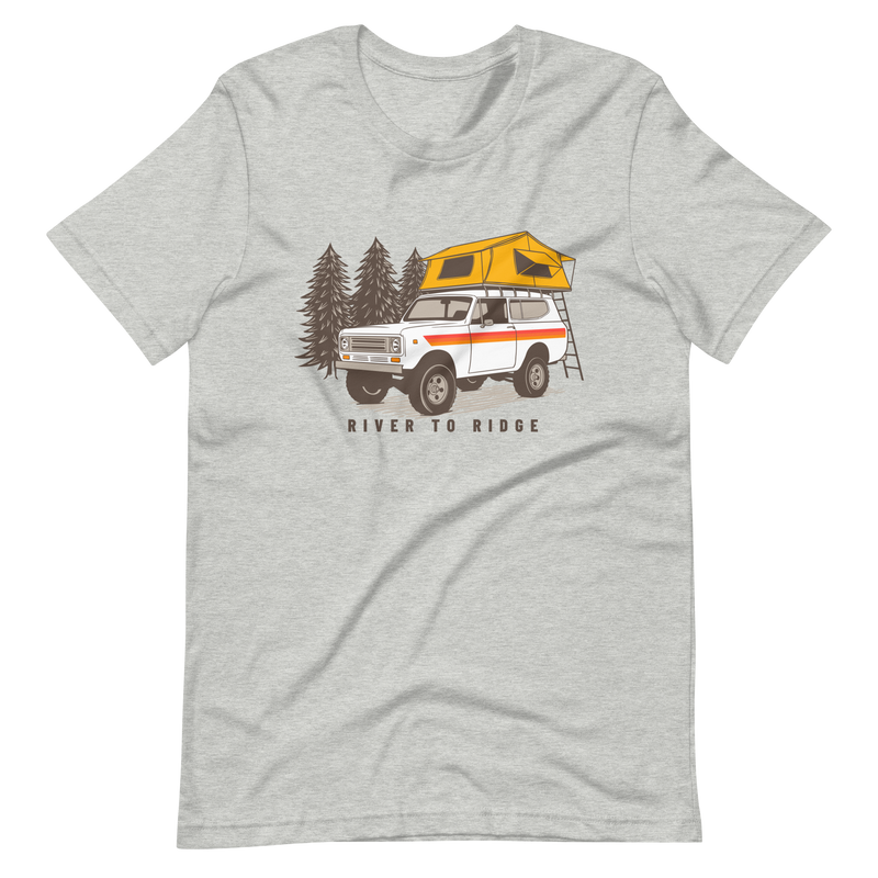 Load image into Gallery viewer, Women's Overland Camping T, Heather Orange or Grey