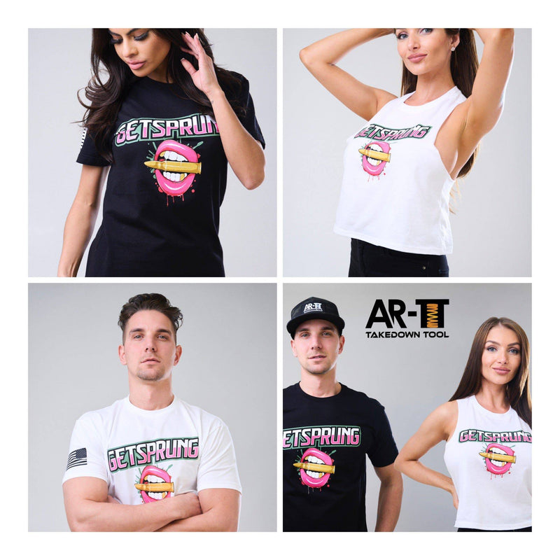 Load image into Gallery viewer, Get Sprung V2 White Bullet lips unisex T-Shirt XS-XXL