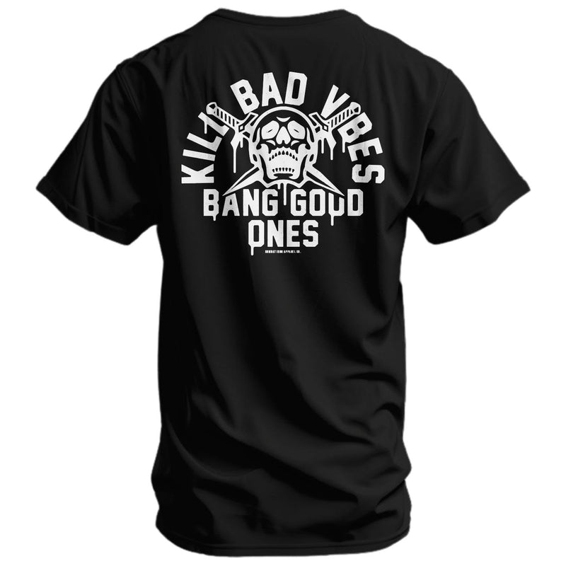 Load image into Gallery viewer, Kill Bad Vibes. Bang Good Ones Skull Men's T-Shirt