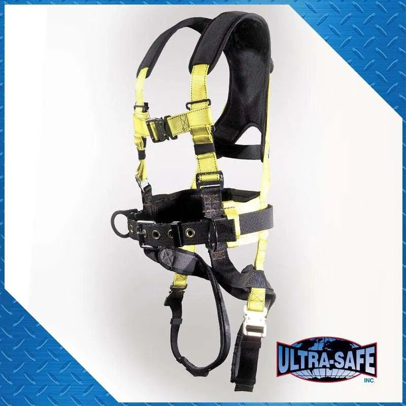 Full Body Harness w/ 3 D-Rings, X-Pad, Padded Legs, Quick Release