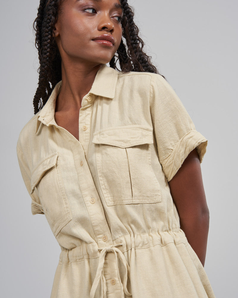 Load image into Gallery viewer, Linen Field Guide Shirt Dress