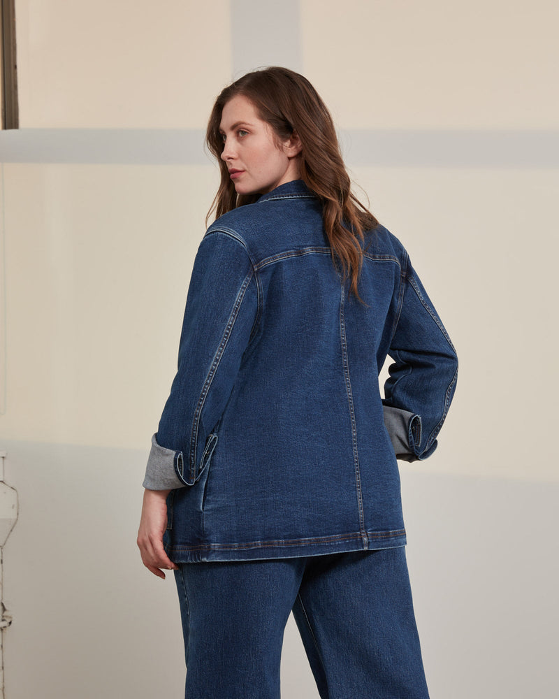 Load image into Gallery viewer, Organic Denim Painter's Jacket
