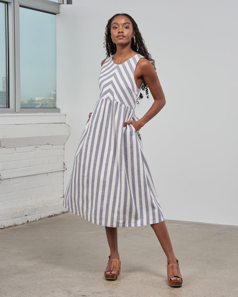 Load image into Gallery viewer, SoftHemp™ Chambray Midi Dress