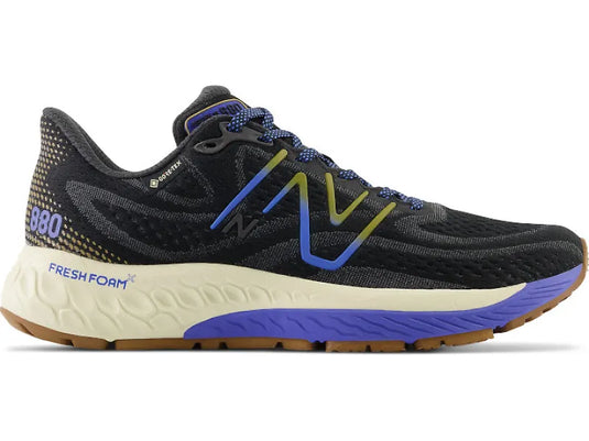 Women's New Balance Fresh Foam X 880v12 GTX, Black/Marine Blue, 7 D Wide - Skoutley Outdoors LLC