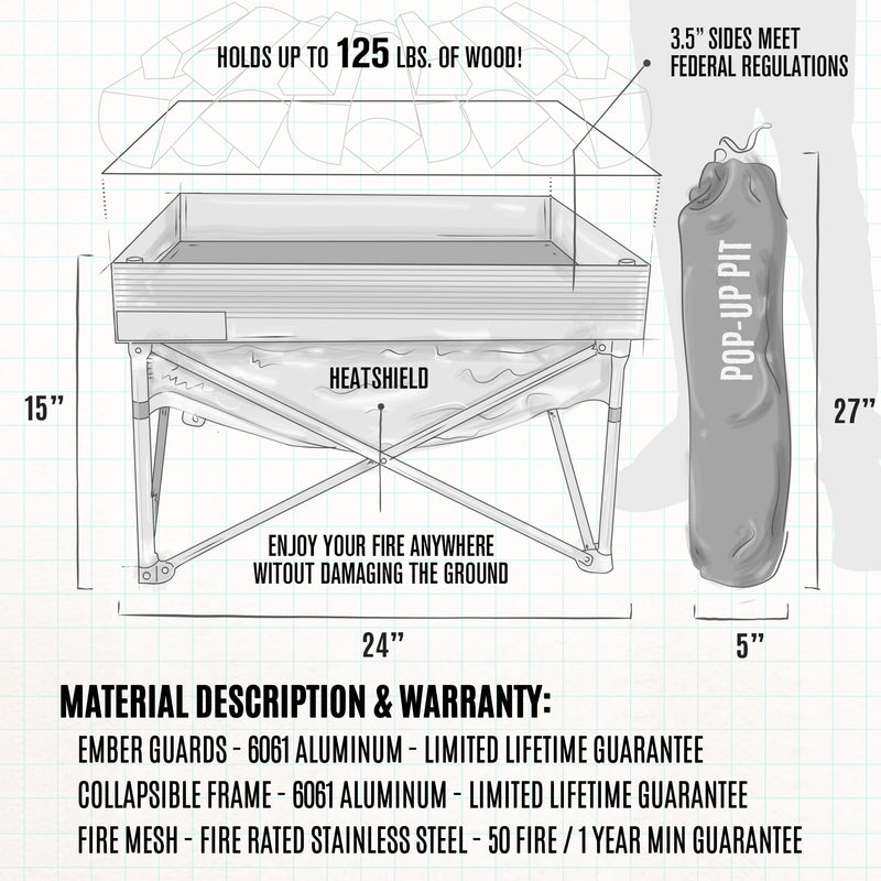Load image into Gallery viewer, Fireside Outdoor Pop-Up Fire Pit & Heat Shield Bundle