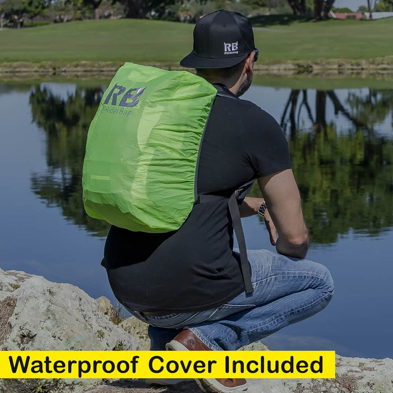 Load image into Gallery viewer, Black Reflective Commuter Bike Backpack | Riderbag Reflektor35