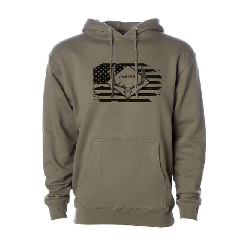 Load image into Gallery viewer, Army Green skull buck hoodie