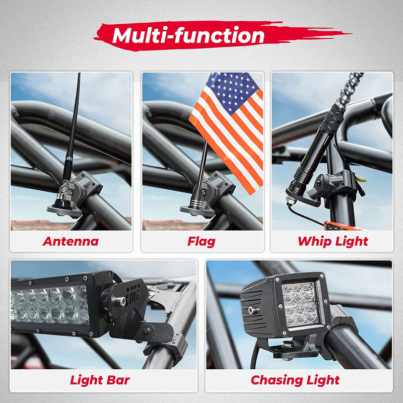 Load image into Gallery viewer, UTV Whip Light Mount for 1.75''-2'' Roll Bar Cage