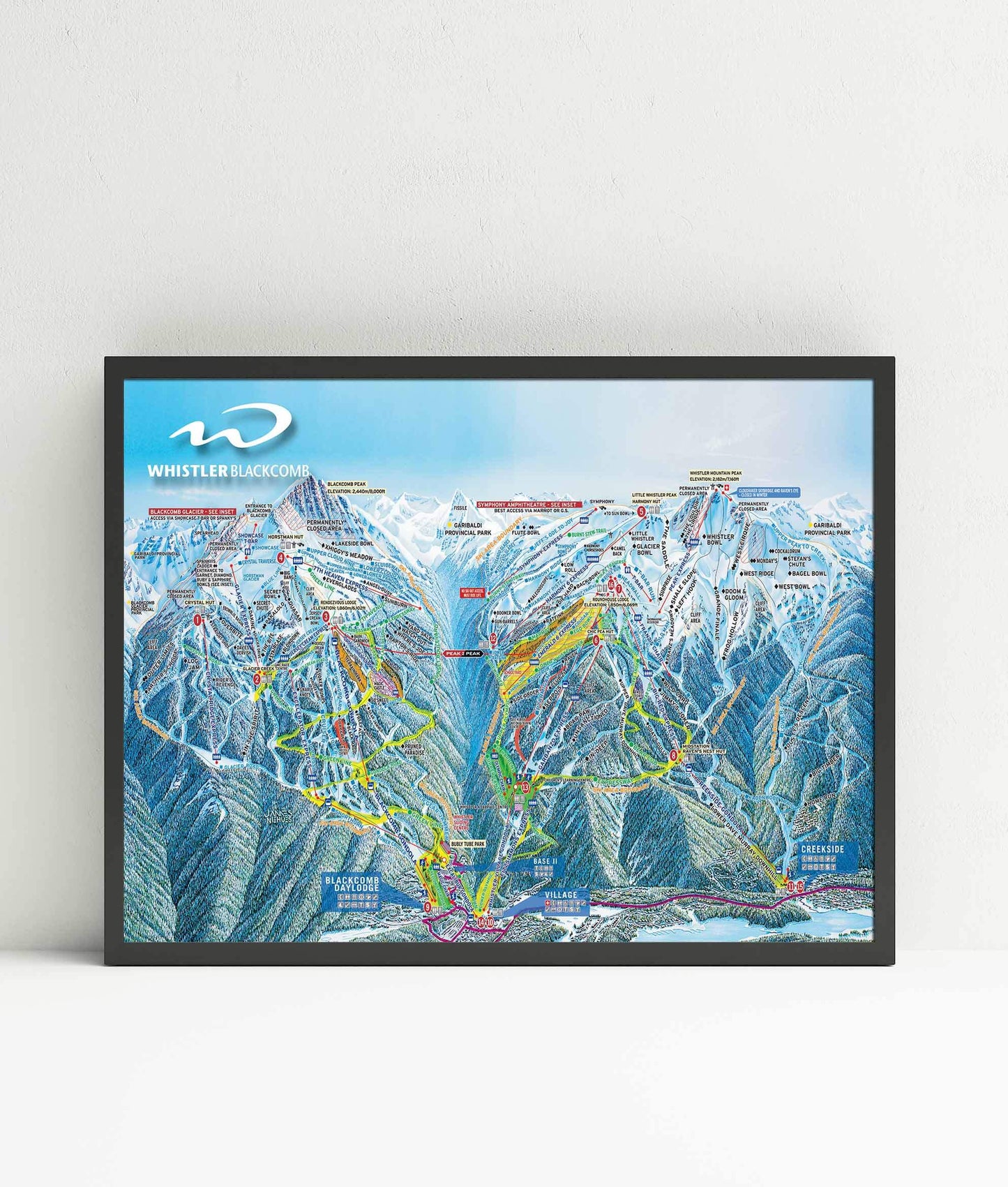 Whistler Blackcomb Ski Resort | Trail Map Poster