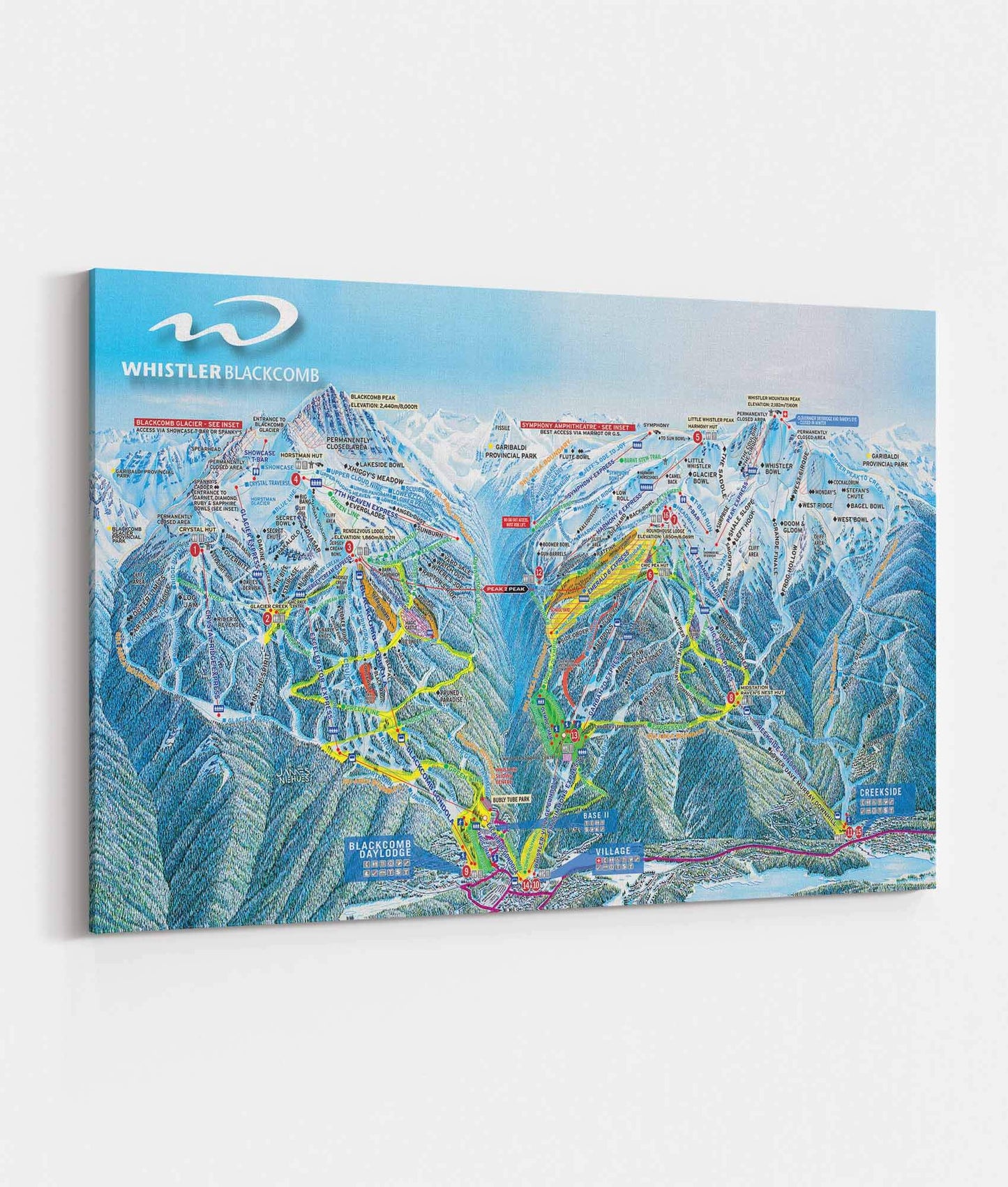 Whistler Blackcomb Ski Resort | Trail Map Poster