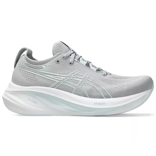 Women's Asics Gel-Nimbus 26, Piedmont Grey/Grey Blue, 13 B Medium - Skoutley Outdoors LLC