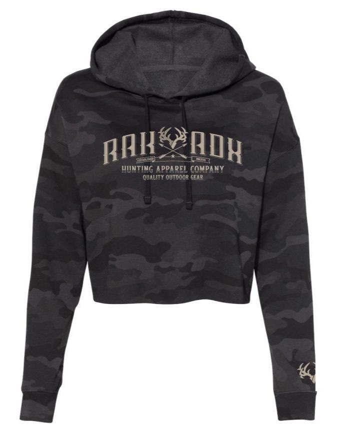 Load image into Gallery viewer, Womens Backwoods Retreat Crop Hoodie