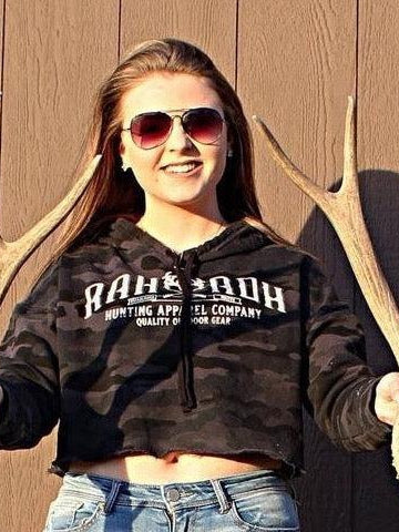 Load image into Gallery viewer, Womens Backwoods Retreat Crop Hoodie