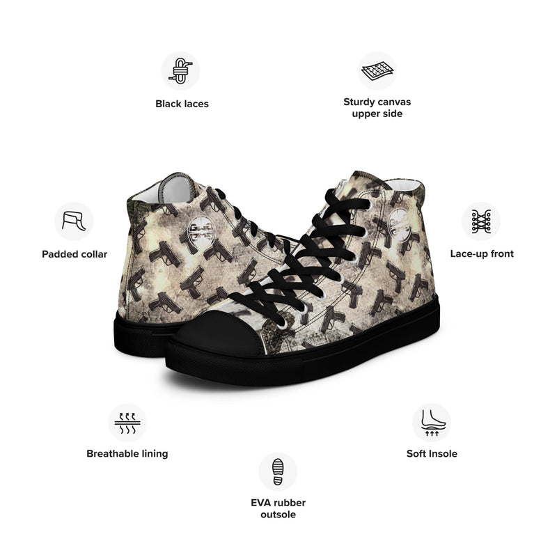 Load image into Gallery viewer, Pistol Palooza Women’s High Top Canvas Shoes