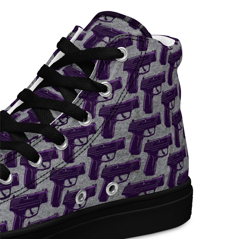 Load image into Gallery viewer, Purple Pistol Palooza High Top Canvas Shoes