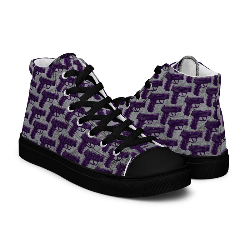 Load image into Gallery viewer, Purple Pistol Palooza High Top Canvas Shoes