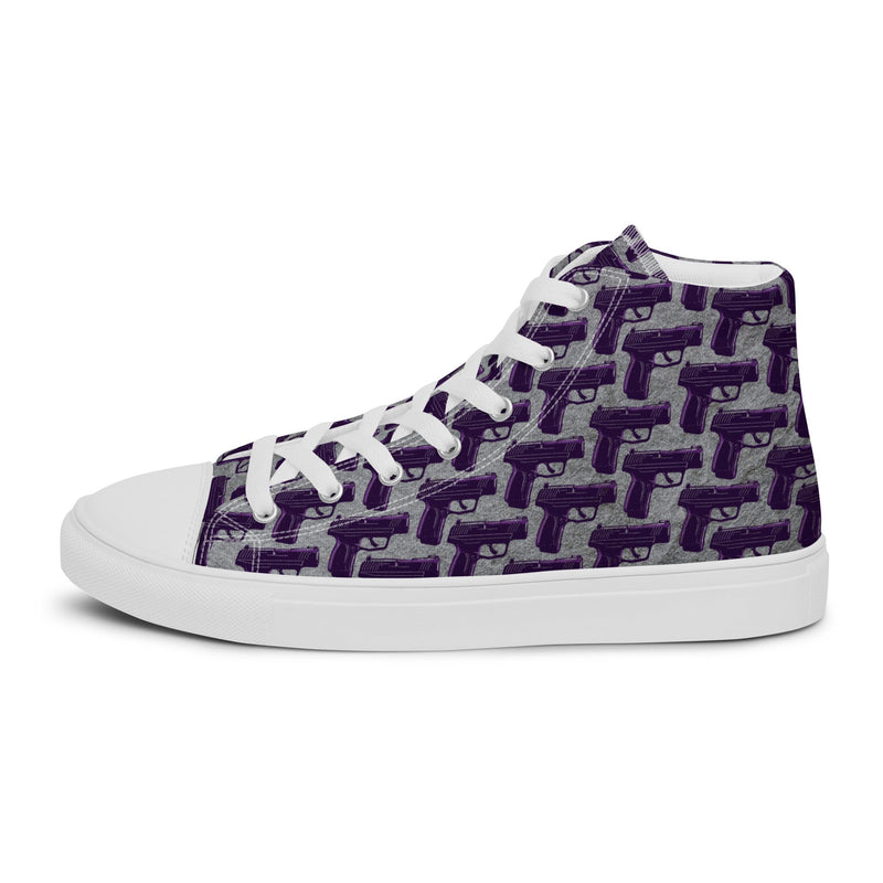 Load image into Gallery viewer, Purple Pistol Palooza High Top Canvas Shoes