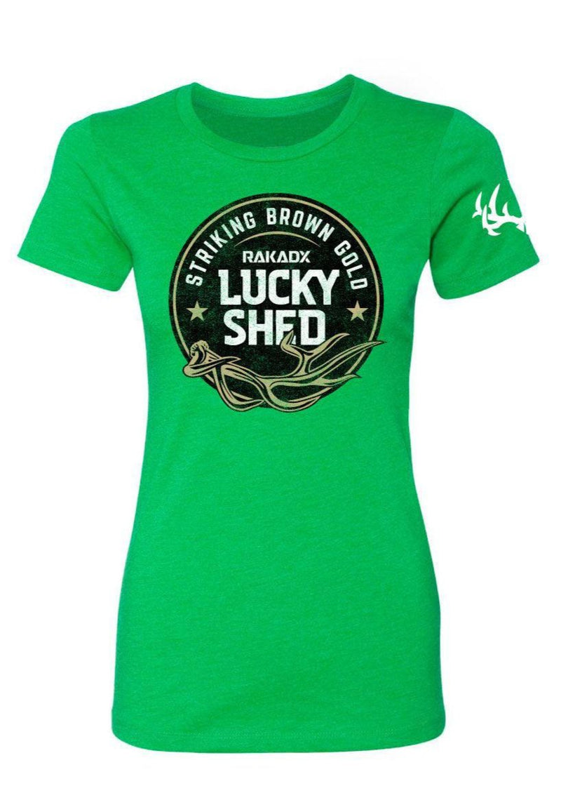 Load image into Gallery viewer, Womens Lucky Shed Brown Gold Tee