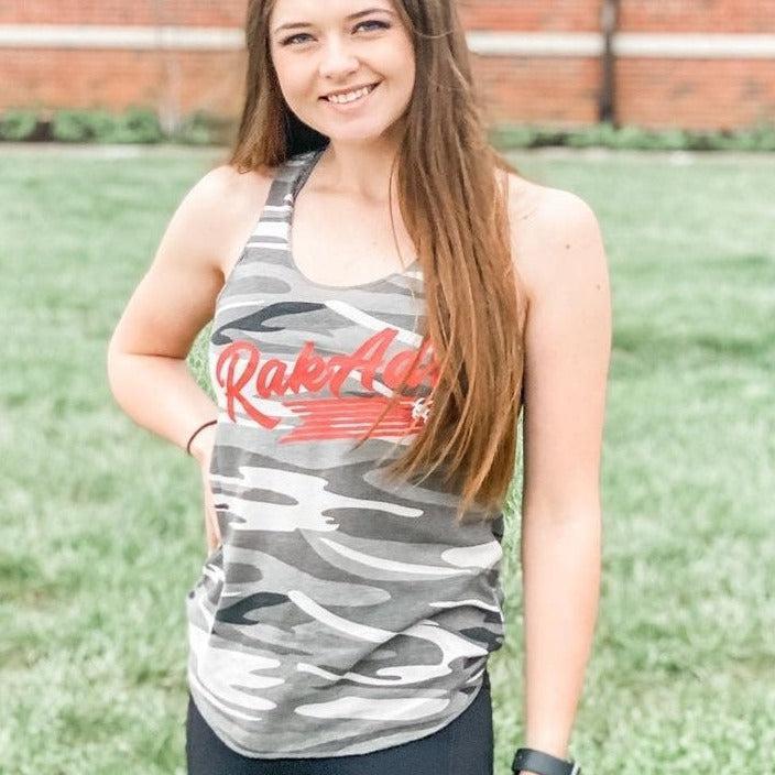 Load image into Gallery viewer, Womens Rebel Camo Racerback Tank Top