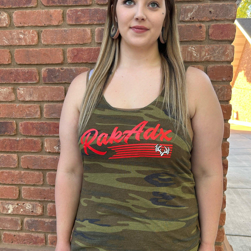 Load image into Gallery viewer, Womens Rebel Camo Racerback Tank Top