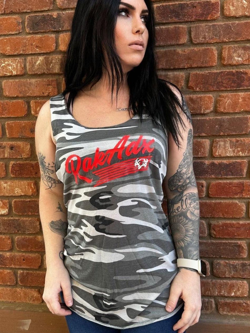 Load image into Gallery viewer, Womens Rebel Camo Racerback Tank Top