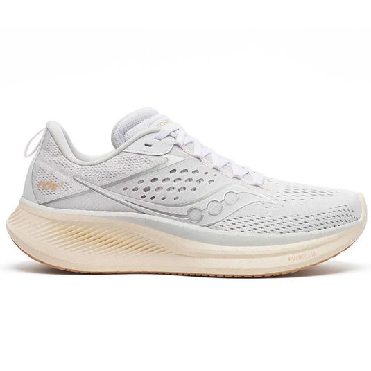 Women's Saucony Ride 17, White/Pearl, 11 B Medium - Skoutley Outdoors LLC